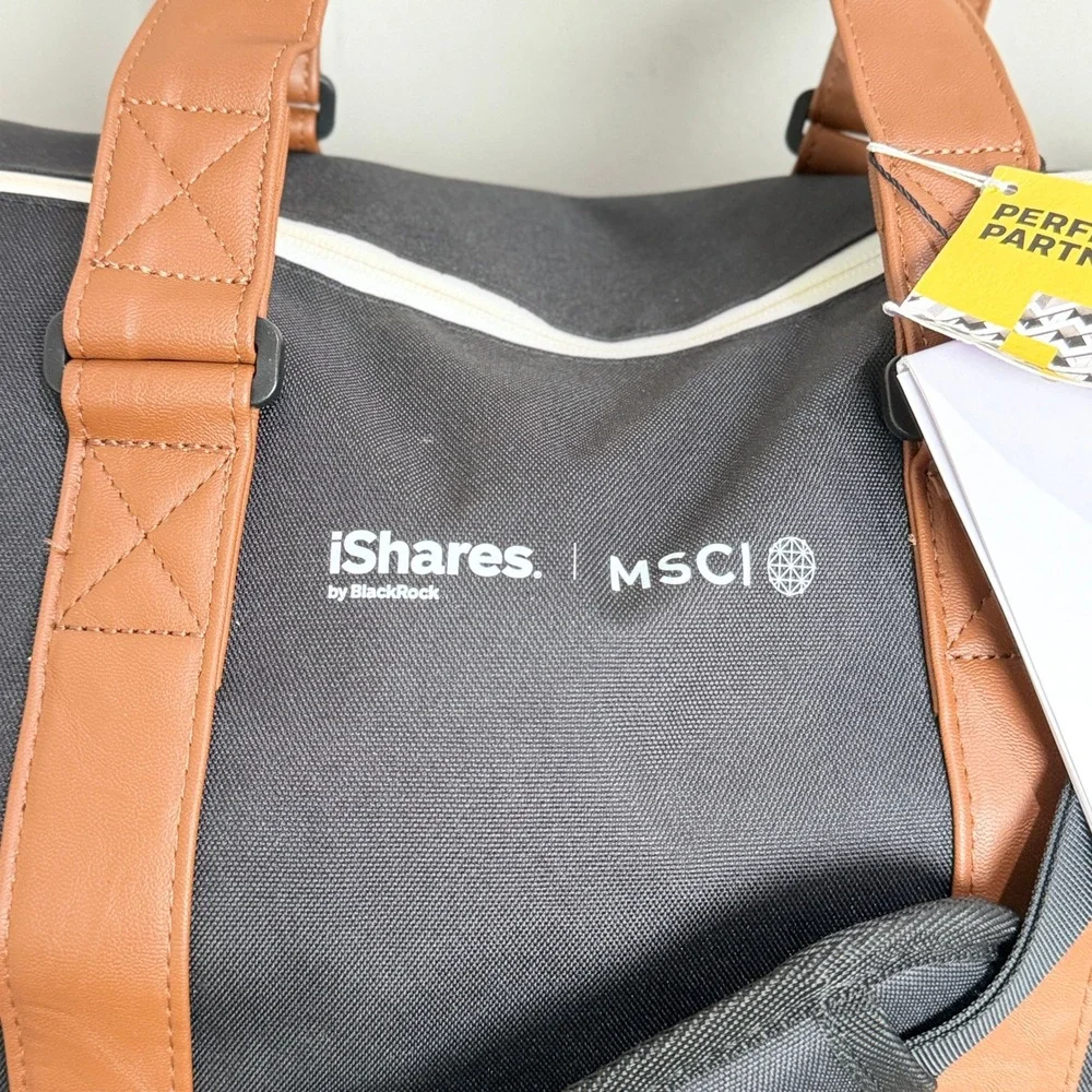 Herschel Supply Co Novel Duffel Bag Black iShares MSCI Corporate Logo NWT